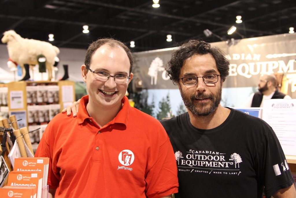 Jeffrey McMurtrie of Jeff's Map hangs out with Chris Scerri of the Canadian Outdoor Equipment Co.