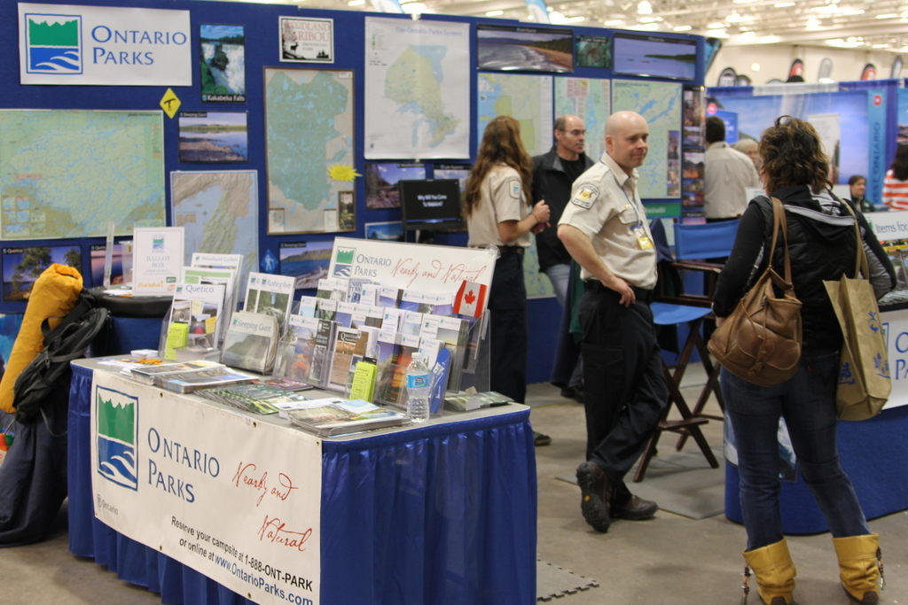 Ontario Parks booth was located in what was called the "Canada Zone". It's great to see how many Americans are planning to come and see our beautiful country. 