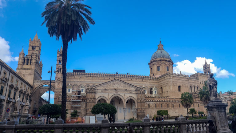 Wide shot of the Cathedral of Palermo