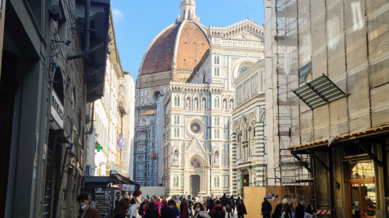 View of the Duomo of Florence from the street
