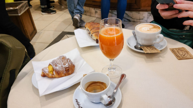 Breakfast in a cafe, Florence, Italy