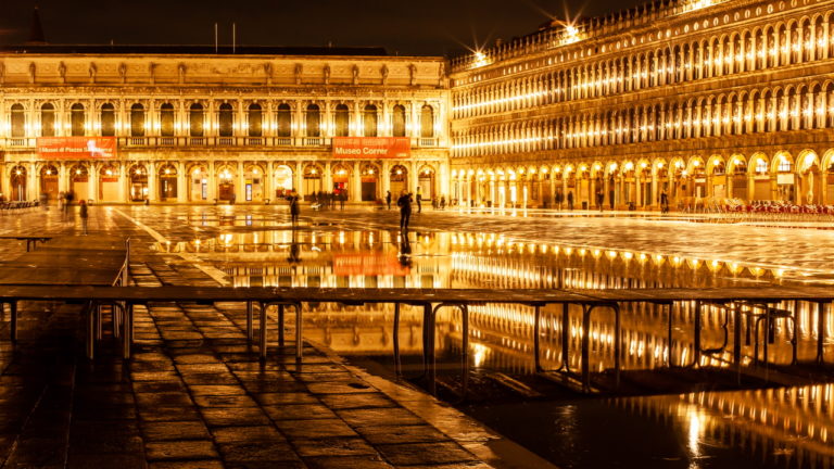 San Marco's square at night, Venice, Italy
