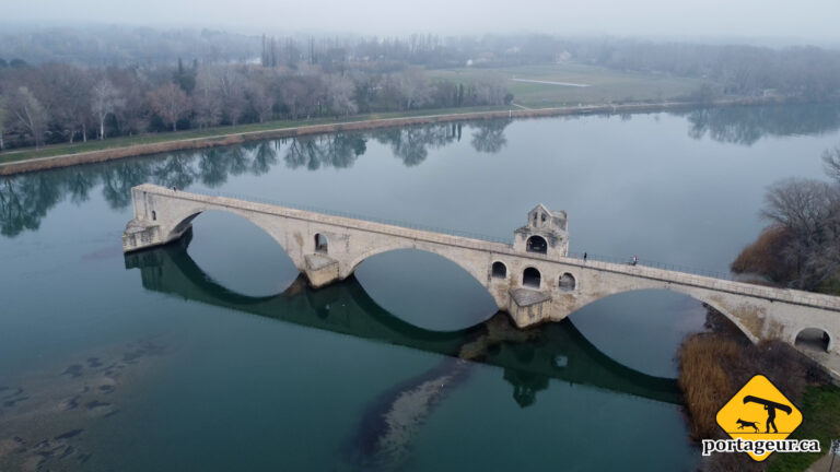 Pont D'Avignon in France, from a drone